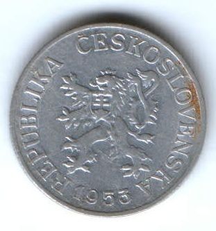 25 геллеров 1953 г. Чехословакия