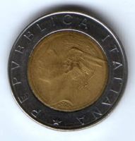 500 лир 1986 г. Италия