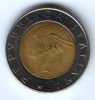 500 лир 1986 г. Италия
