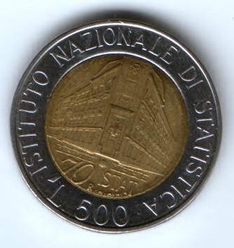 500 лир 1986 г. Италия