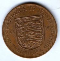 1/12 шиллинга 1966 г. Джерси Великобритания 900 лет Британии