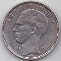 20 франков 1934 г.редкий год.Бельгия