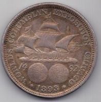 1/2 доллара 1893 г. США. Колумб