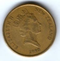 2 доллара 1990 г. Новая Зеландия