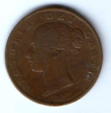 1/2 пенни 1854 г. Великобритания