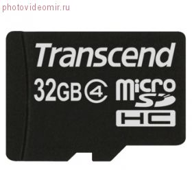 Карта памяти Micro SDHC 32GB Class 4 Transcend TS32GUSDHC4 + адаптер SD (TS32GUSDHC4)