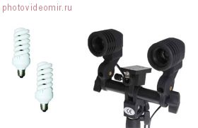 Фотографический студийный светильник постоянного света Phottix с двумя лампами 38Вт