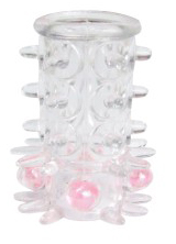 00163A-1 / НАСАДКА НА ФАЛЛОС С ШИПАМИ И БУСИНКАМИ (ЦВЕТ-РОЗОВЫЙ)