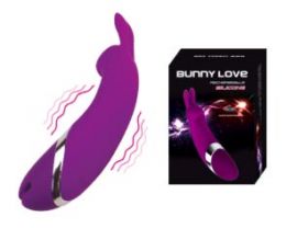 BI-014108-1-0602S / ВИБРОМАССАЖЕР ПЕРЕЗАРЯЖ.`BUNNY LOVE` 12 Ф-ЦИЙ ВИБРАЦ.,СИЛИКОН