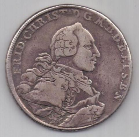 талер 1766 г. Бранденбург . Германия