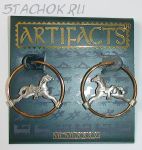 Серьги-кольца "Лошадки" под олово и золото