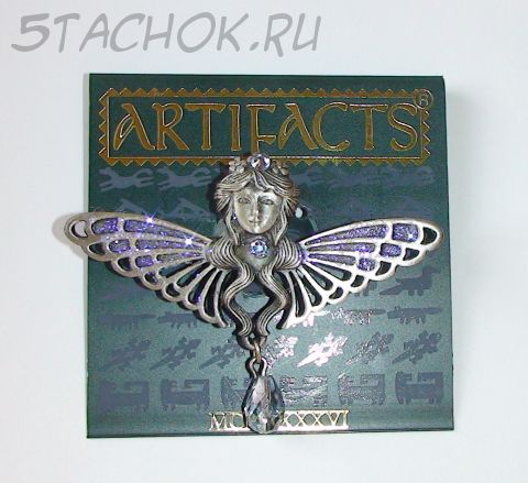 Брошь "Фея" под олово/эмаль, сваровски