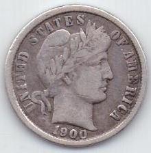 1 дайм 1900 г. США