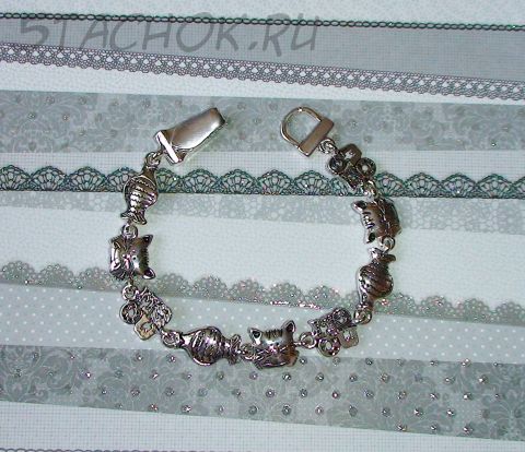 Браслет "Котики и рыбки"