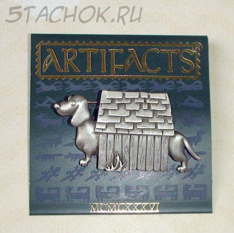 Брошь "Такса в конуре" под олово