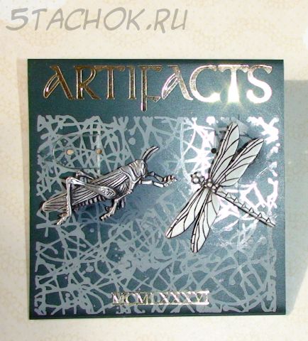 Две броши "Стрекоза и кузнечик" под олово