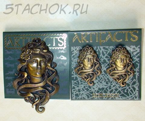 Набор Брошь и серьги-гвоздики "Дама" под бронзу