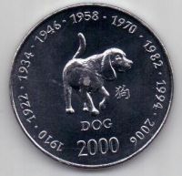 10 шиллингов 2000 г. собака Сомали