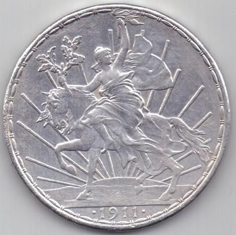 1 песо 1911 г. редкость . Мексика