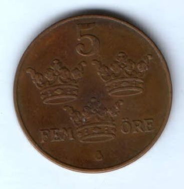 5 эре 1940 г. Швеция