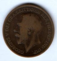 1 пенни 1913 г. Великобритания