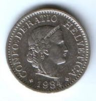 10 раппен 1984 г. Швейцария