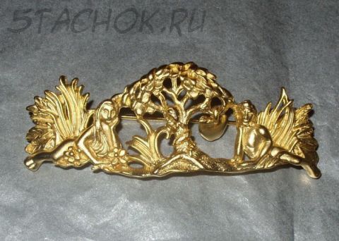 Брошь "Адам и Ева" под матовое золото