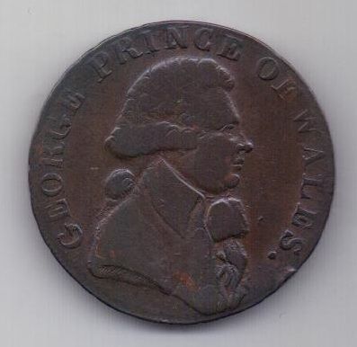 1/2 пенни XVIII век.  Middlesex. Великобритания
