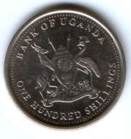 100 шиллингов 2008 г. Уганда