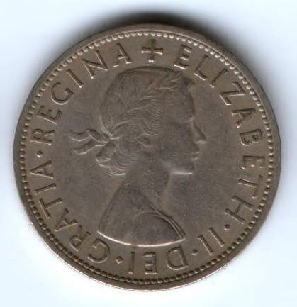 1/2 кроны 1959 г. редкий год Великобритания