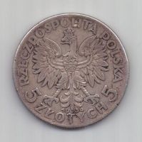5 злотых 1934 г. редкий год. Польша