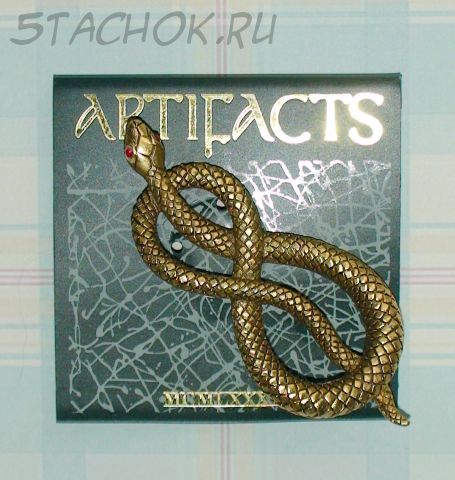 Брошь "Змейка" под античное золото, сваровски