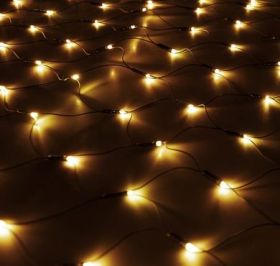 Гирлянда "Сетка" Ш:1,2 м, В:1,1 м, нить силикон, LED-144 Желтый