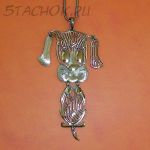 Колье "Пес в комбинезоне" под платину