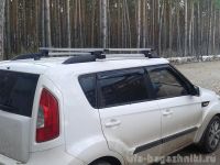 Багажник на крышу - аэродинамические дуги на рейлинги Kia Soul, Евродеталь