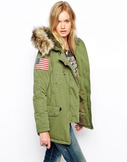 Длинная парка с искусственным мехом на капюшоне Denim & Supply By Ralph Lauren