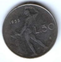 50 лир 1955 г. Италия