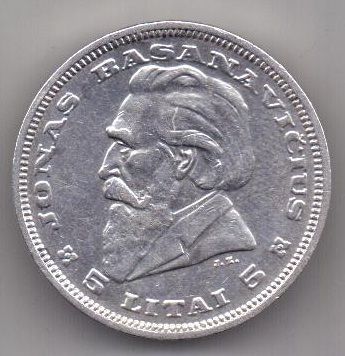 5 лит 1936 г. UNC Литва