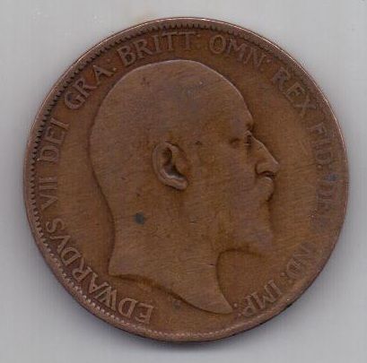 1 пенни 1903 г. Великобритания