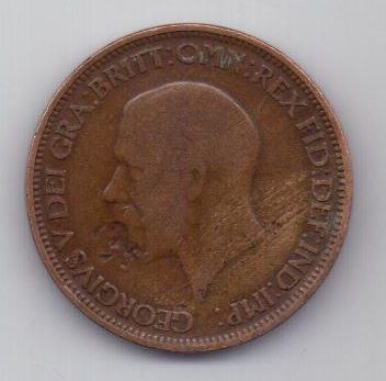 1/2 пенни 1928 г. Великобритания