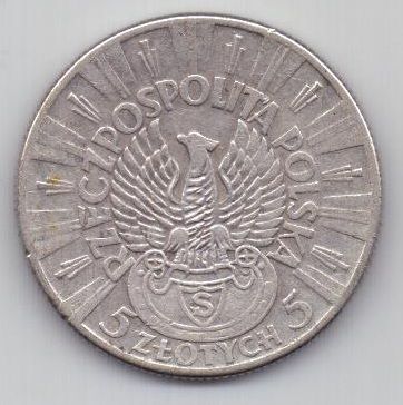 5 злотых 1934 г. редкий тип. Польша