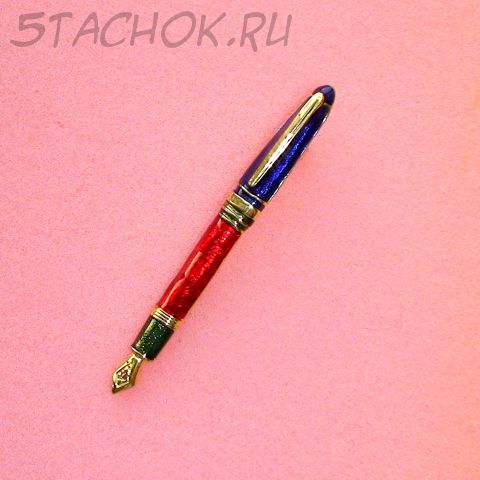 Брошь "Ручка" под золото, эмаль