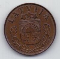 2 сантима 1939 г. Латвия