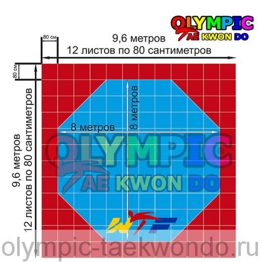 Корт (додянг) восьмиугольный для тхэквондо ВТФ