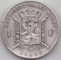 1 франк 1887 г. Бельгия
