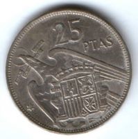 25 песет 1957 г. Испания