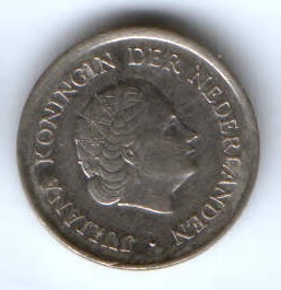 25 центов 1980 г. Нидерланды