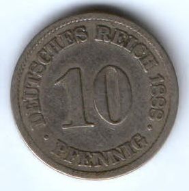 10 пфеннигов 1888 г. Германия