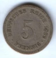 5 пфеннигов 1889 г. Германия