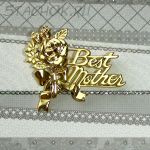 Брошь "Лучшая мама" под золото